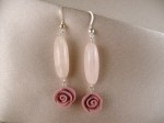 Rose quartz ovals, lavender roses